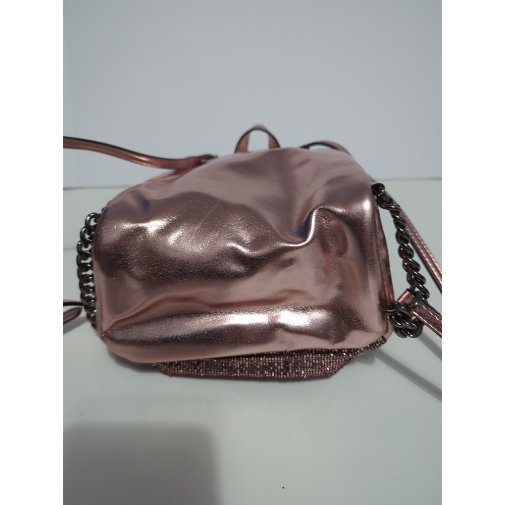 Victoria Secret Sparkly Pink Mini Backpack Sequins Metallic Pink Party City club - Picture 9 of 16